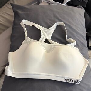 Victoria's Secret White Padded Racerback Sports Bra - Victoria Sport